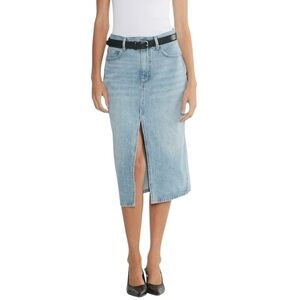 Denim Forum Aritzia The 90’s Halle Denim Midi Skirt Light Wash Size 27